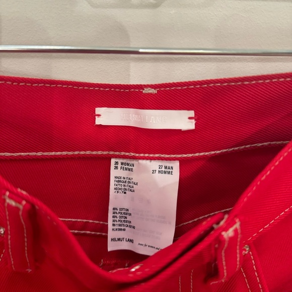Helmut Lang Red Flare Jeans - Picture 4 of 6